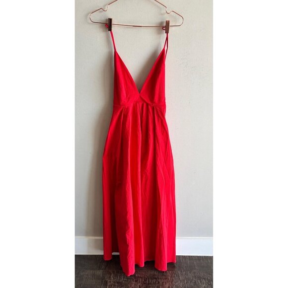 Zara Red Long Maxi Dress Crisscross Open Back V-Neck Bloggers Favorite Size XS/S - Picture 5 of 14